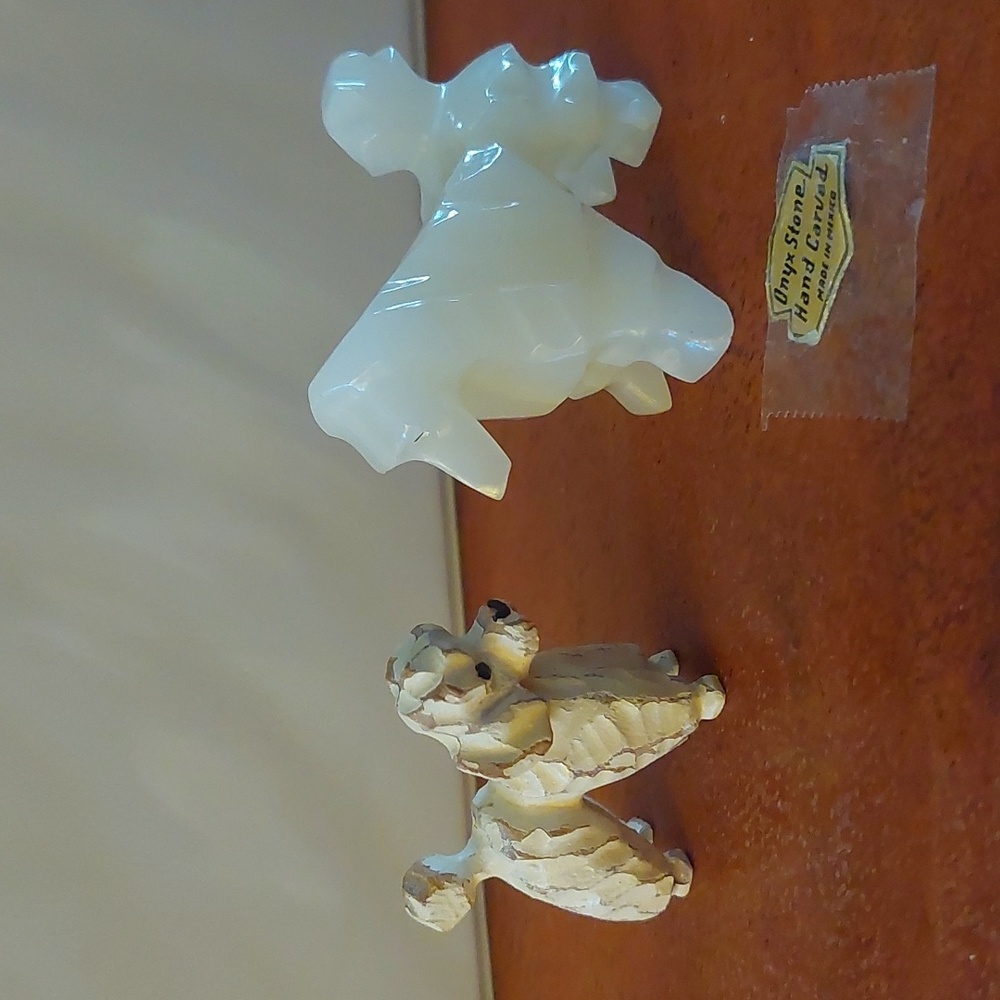 Carved Poodle Miniature Figurines